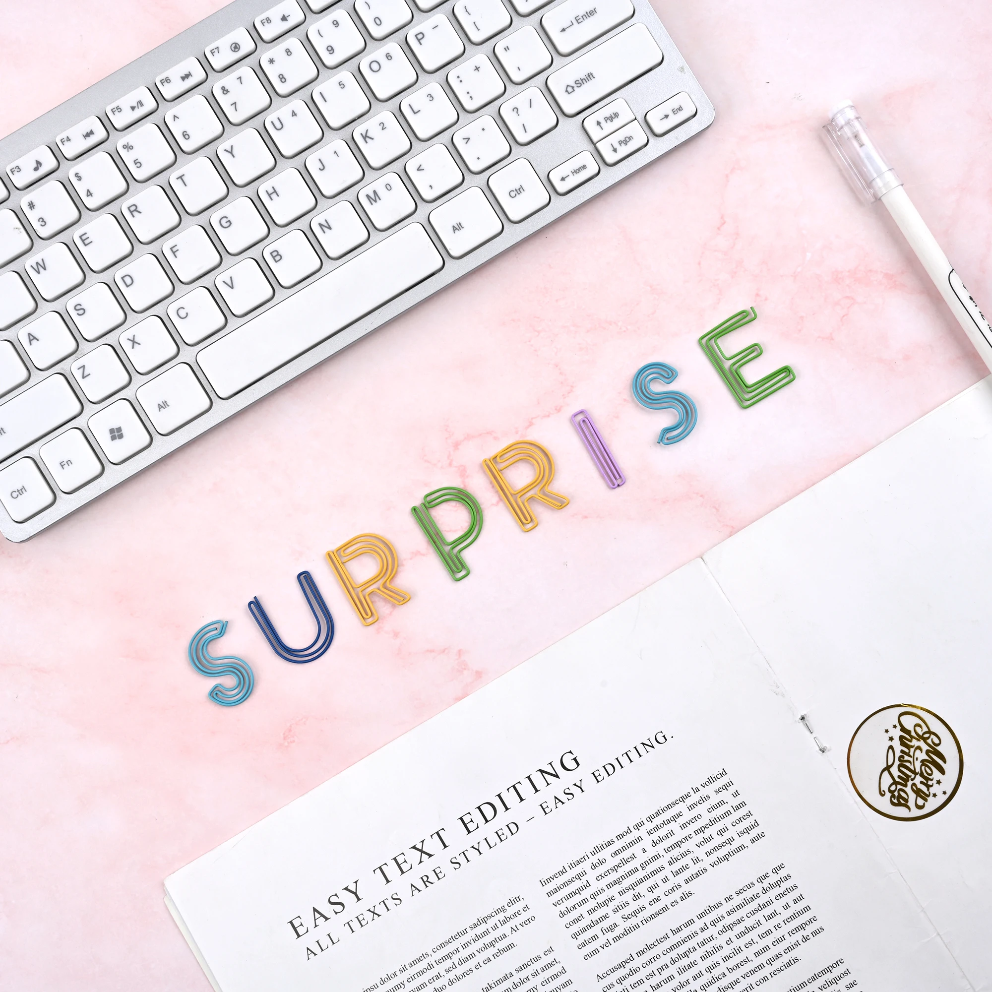 26pcs Paper Clips Stationery Set Cute Alphabet Paper Clips Binder Clips Photos Tickets Notes Letter Paper Clip Index Metal Clip