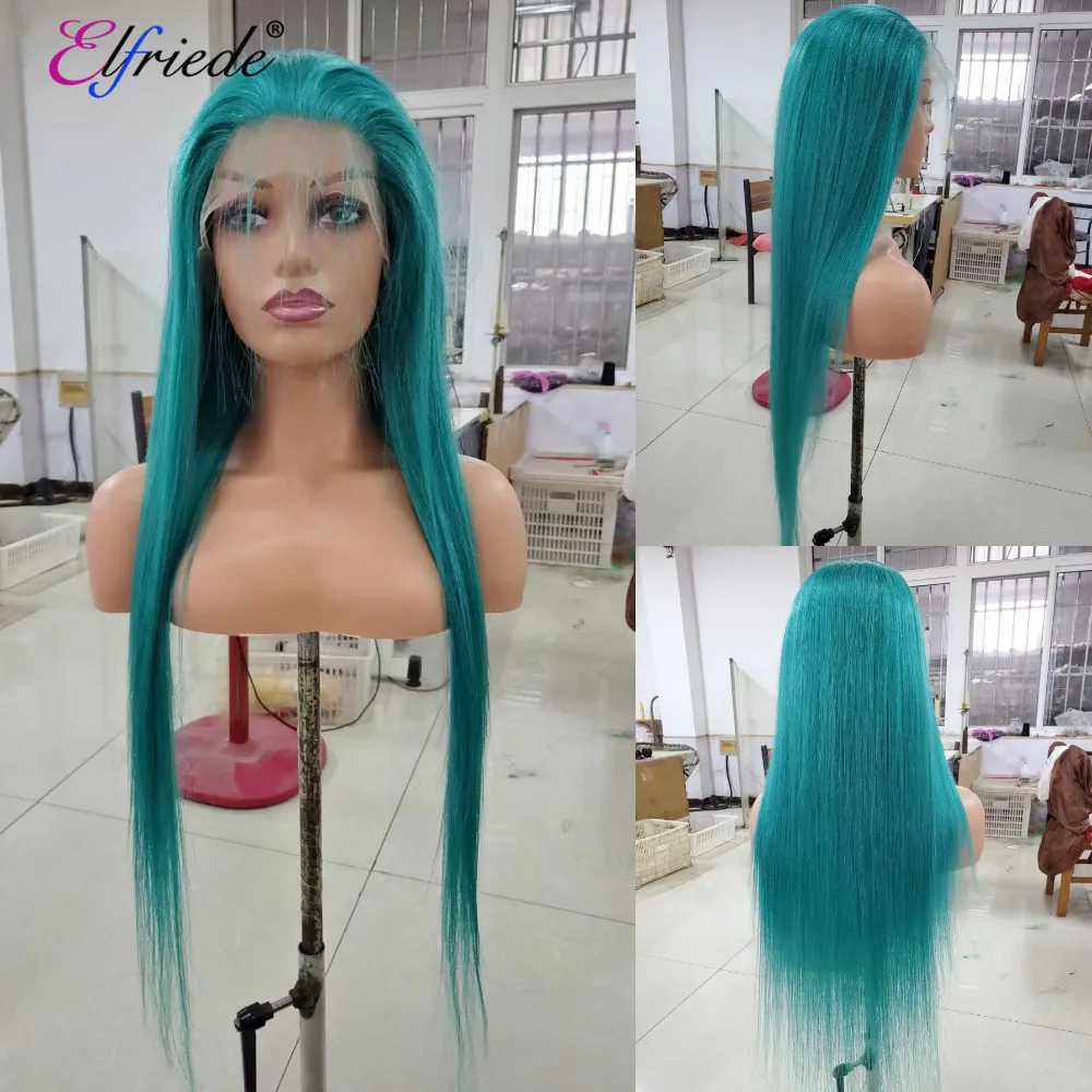 

Elfriede Bondi Blue Straight Lace Front Wig for Women Precolored Wig 4x4 13X4 13X6 HD Lace Frontal Wig 100% Remy Human Hair Wigs