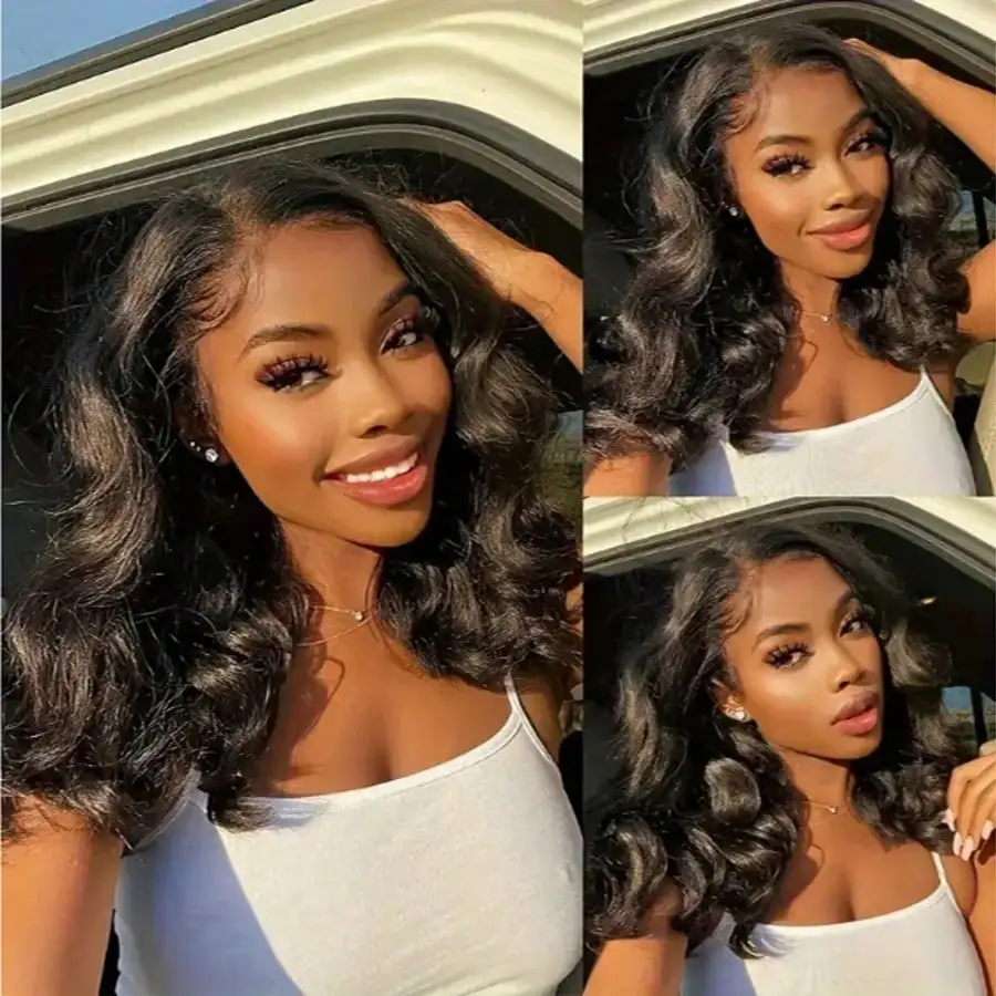16 Inch 13x4 Body Wave HD Transparent Lace Front Human Hair Wig Brazilian Pre Plucked Closure Lace Wig for Women image 2