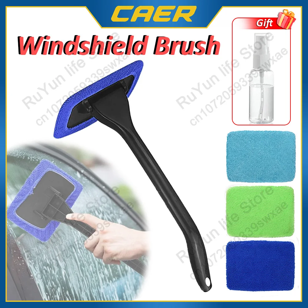

Инструмент для чистки лобового стекла автомобиля Автомобильный очиститель окон с поворотной ручкой Моющиеся многоразовые подушечки из микрофибры Щетка для мытья стеклоочистителей