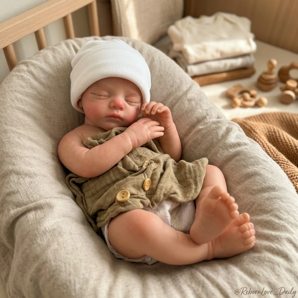 18 Inch Full Silicone Reborn Baby  Doll Sleeping Closed Eyes Lifelike Hand Painted Real Touch Collectible Birthday Gift view 3