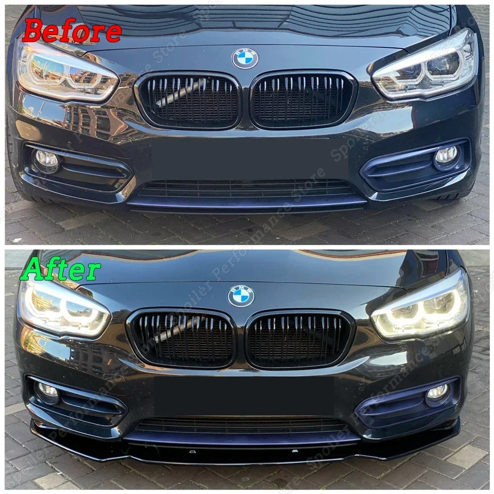 For BMW F20 F21 116i 118i 120i Car Front Bumper Lip Body Kit Spoiler Splitter PP Bumper Canard Lip Splitter 1 Series 2011-2019