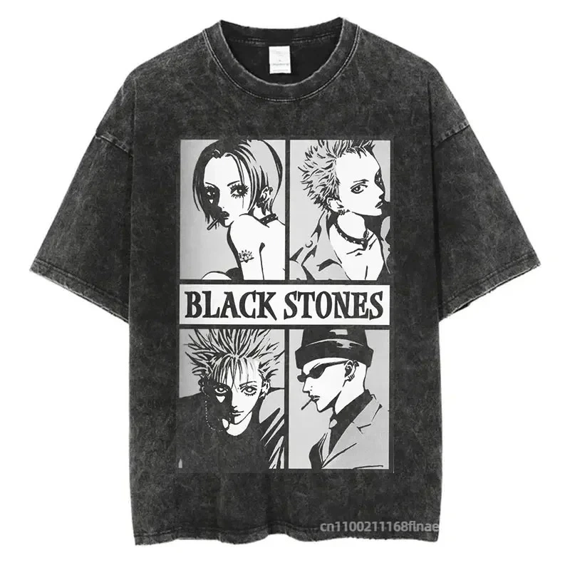 Vente chaude vêtements de danse de rue hommes lavé japonais Anime T-shirt imprimé rue décontracté Hip-hop haut scène Performance