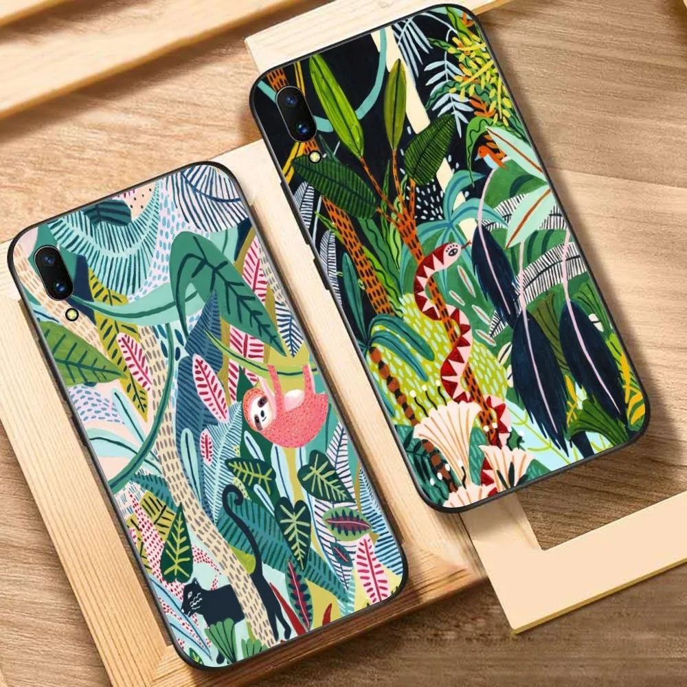 Tropical Jungle Print Leopard Phone Case For Huawei Y9 6 7 5 Prime Enjoy 7s 7 8 plus 7a 9e 9plus 8E Lite Psmart Shell