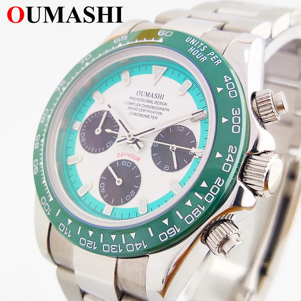 

OUMASHI-39.5mm Automatic Watches for Men VK63 Luxury Wristwatches Business Fashion Luminous Water resistant High Quality