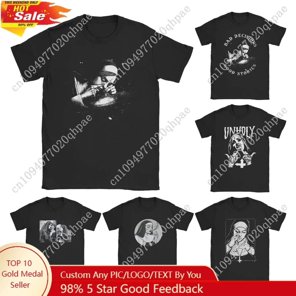 

Take Drugs Nun Men T-Shirts Funny Smoking Dark Style Meme Pure Cotton Tees Short Sleeve Unholy Harajuku T Shirt Crew Neck Tops