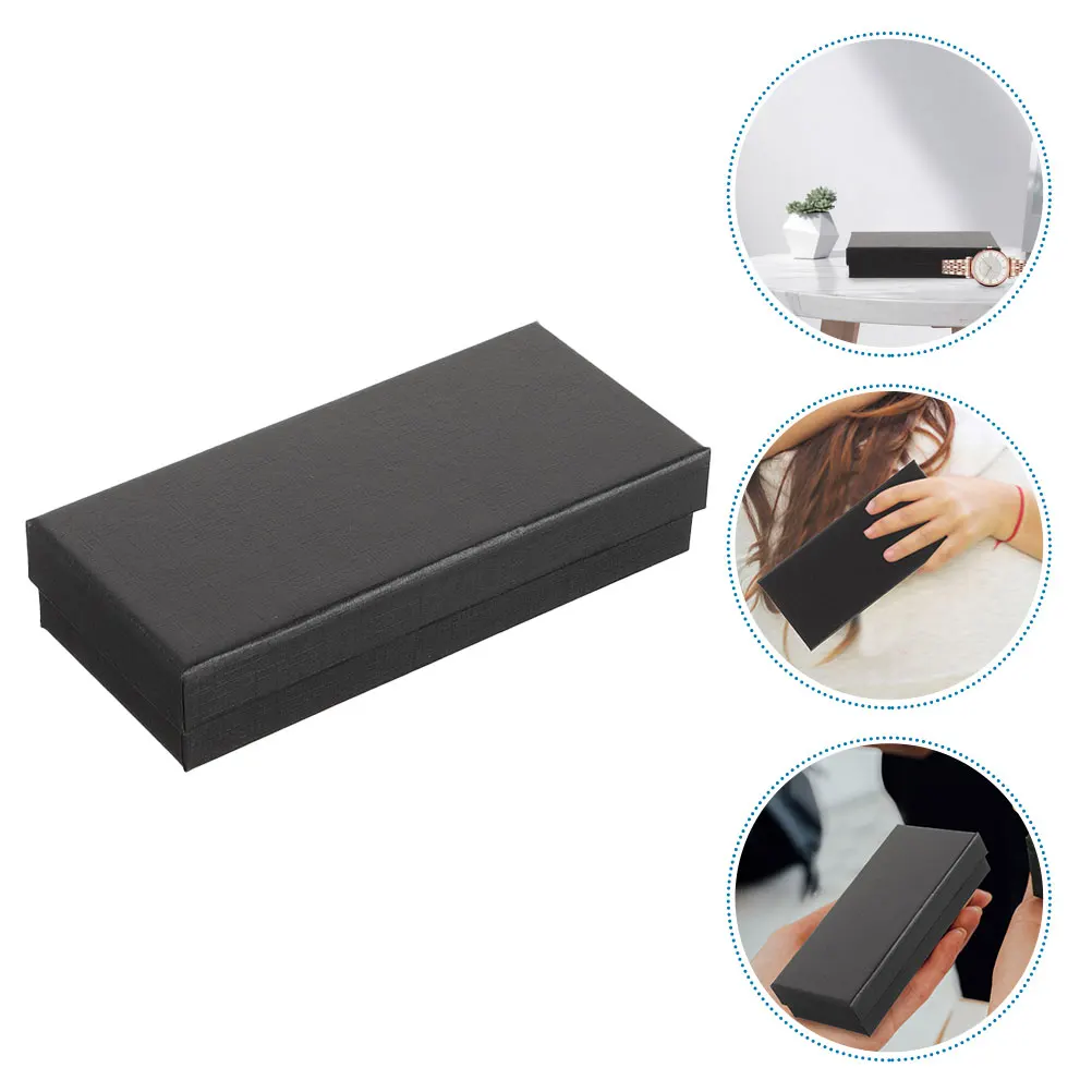 

10pcs Watch Box Black Single Packaging For Men Elegant Cardboard Display Case Cushion Business Birthday Gift Travel
