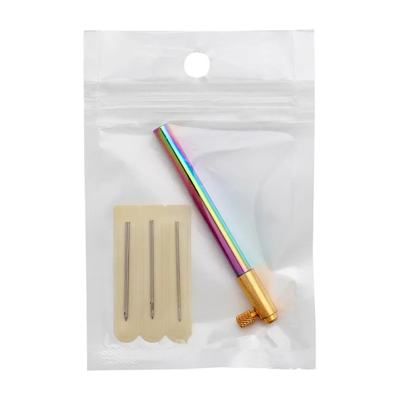 3 in 1 Metal Handle French Crochet Embroidery Tambour Beading Hoop Hook with 3 Needles DIY Weave Craft Knitting Sewing Tool Set