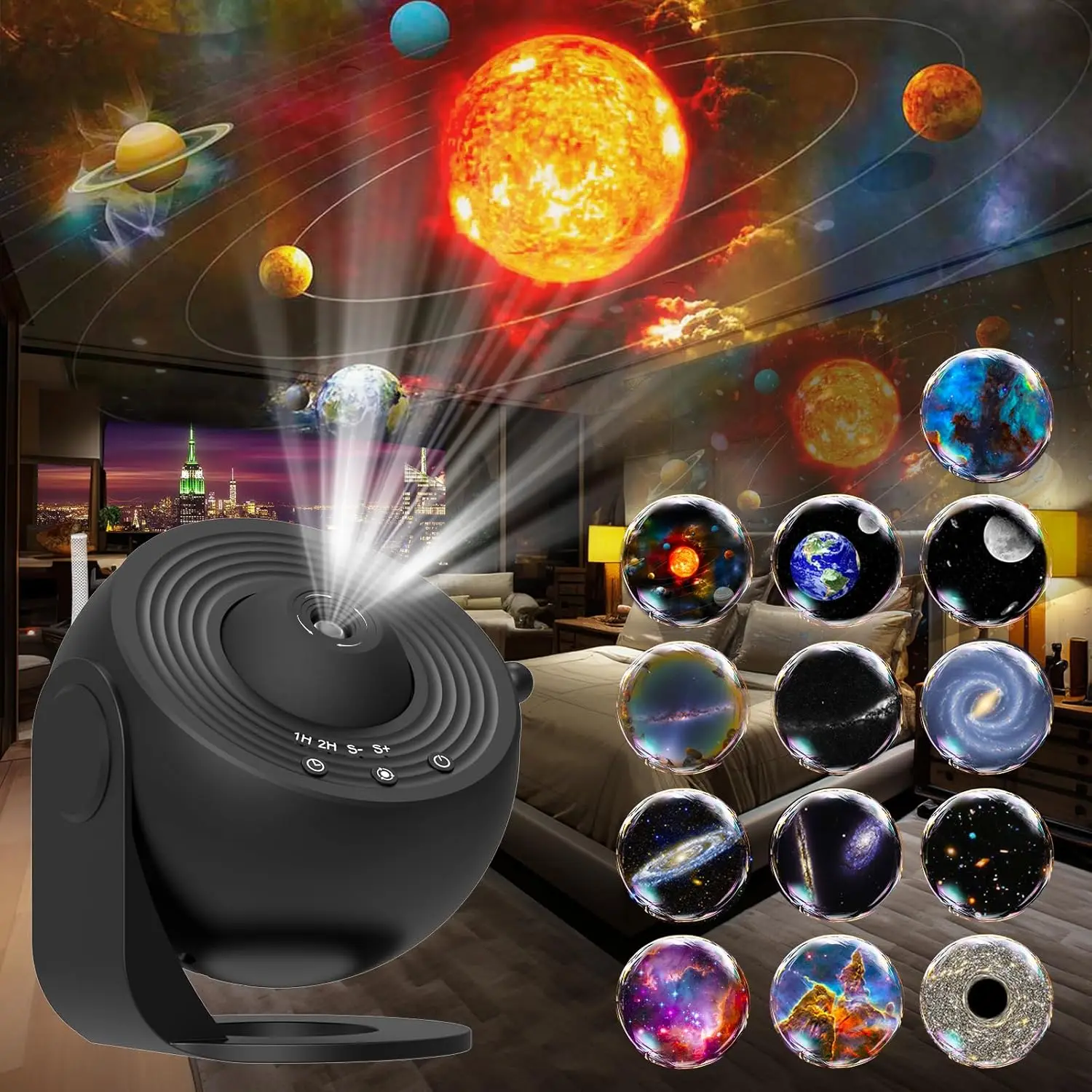 Galaxy Projector Night Light Ceiling Projector 360° Rotation HD Star Projector For Room Decorative Bedroom Planetarium Projector