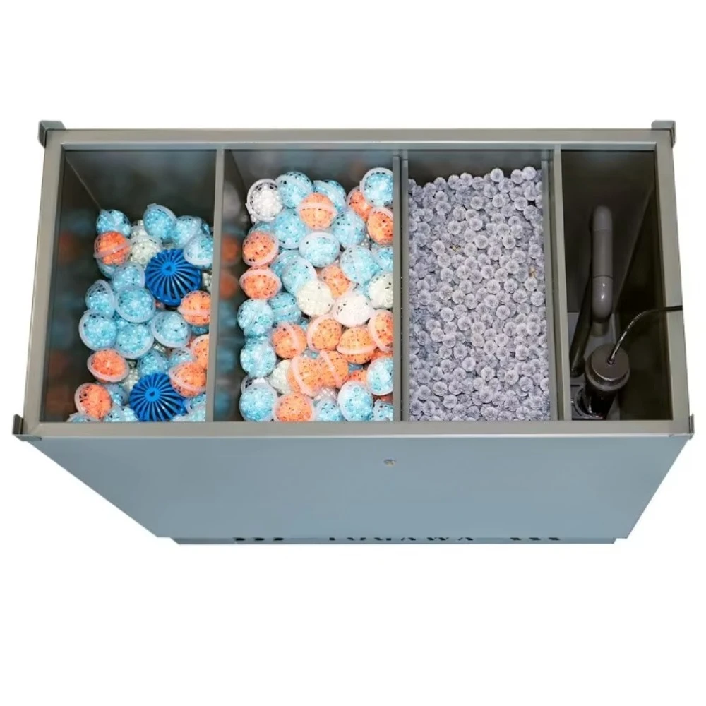 Outdoor stainless steel rectangular water filter purification equipment fish pond water circulation aquarium accessories