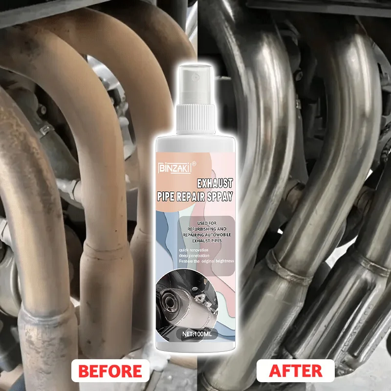 Metal Oxide and Iron Powder Removal Spray—Chrome Surface Restorer for Car/Motorcycle Exhaust Pipes, Anti-Corrosion, Restores Shine, Safe Formula Protects Chrome Layer, Long-Lasting Protection