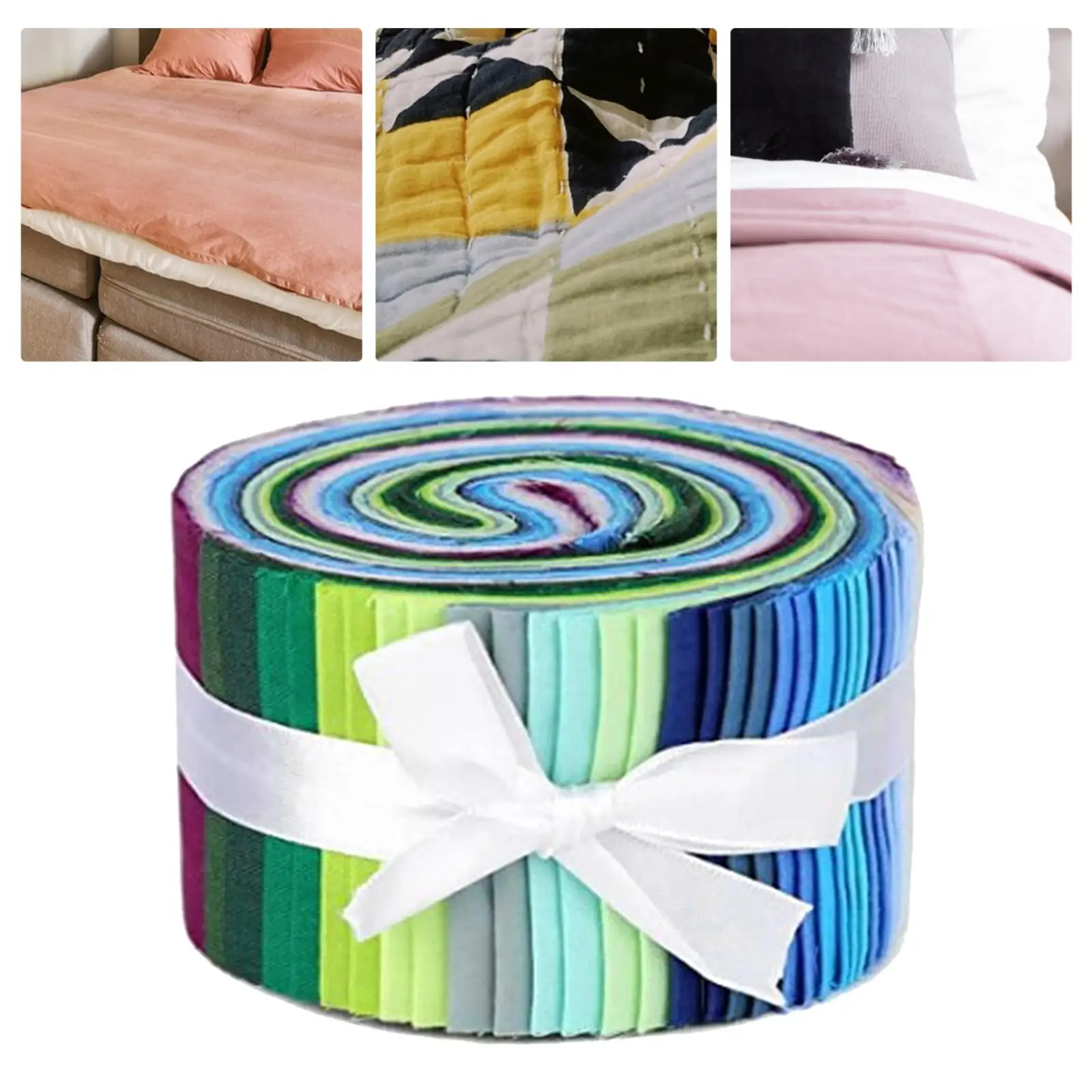 Precut Cotton Fabric Strips Jelly Rolls Bundle Patchwork Quilting Cloth with Floral Patterns for Sewing Crafts