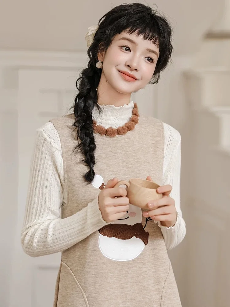 여성용 니트 민소매 드레스, 파티, 웨딩, 가을, 메쉬, 오픈 니트, 반투명, 꽃잎 소매, 러플, 블록 텍스처