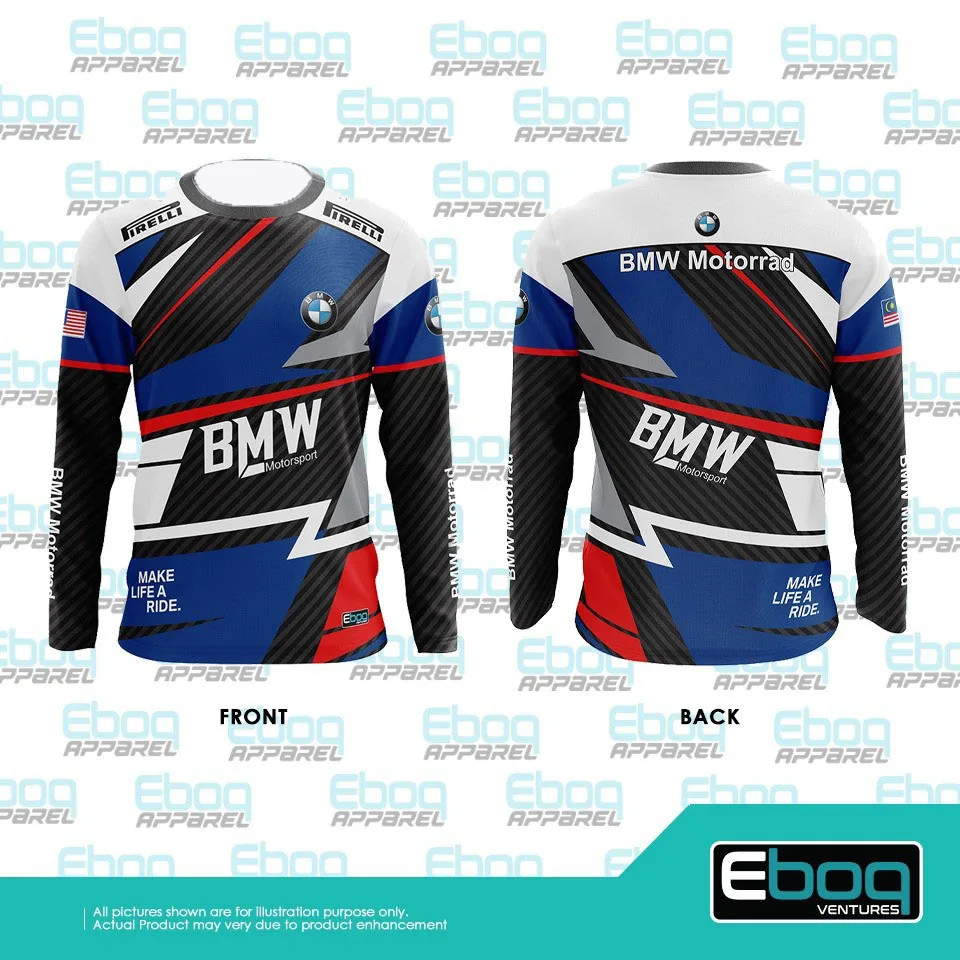

Летняя мужская быстросохнущая футболка с длинными рукавами BMW Motorcycle Racing, повседневная и дышащая футболка с длинными рукавами