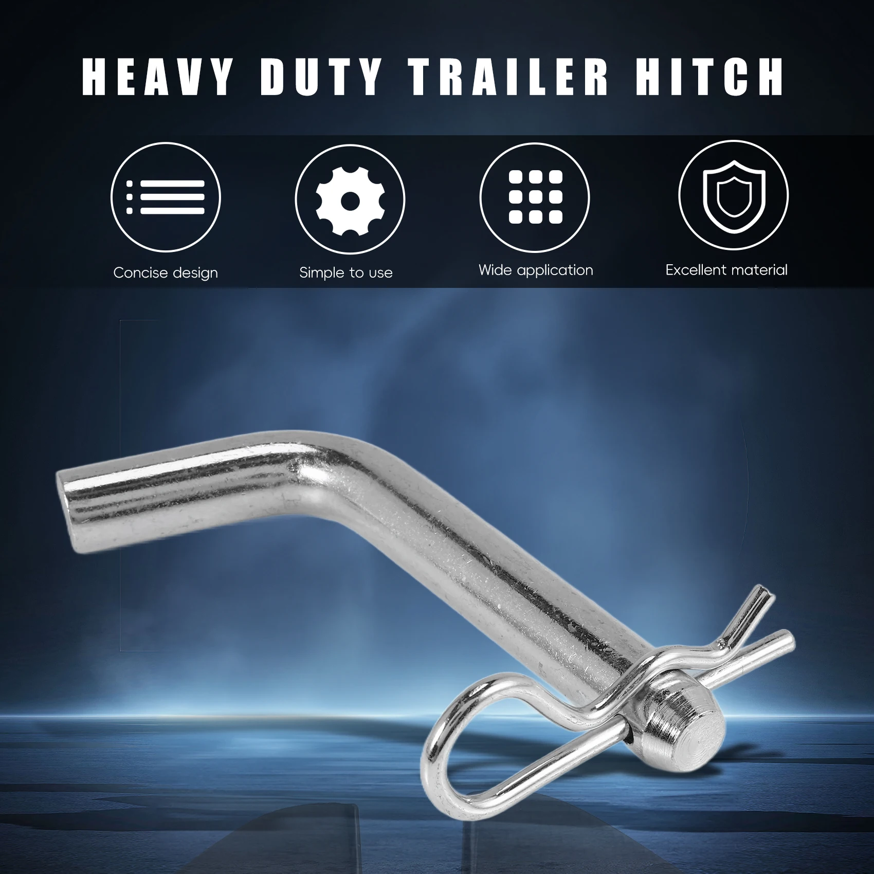 Trailer Hitch Pin And Clip 5/8-Inch Diameter Heavy Duty Trailer Hitch For 2 Inch Diameter Receiver Hitch Ball Mount