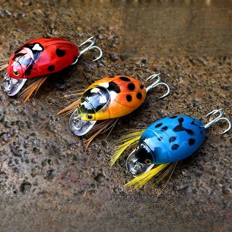 3 قطعة 4 جرام المياه العائمة الصغيرة مينو الاصطناعي الصيد الزيز الطعم الحشرات علة إغراء البحر خنفساء كرنك العائمة Wobblers الطعم الصيد