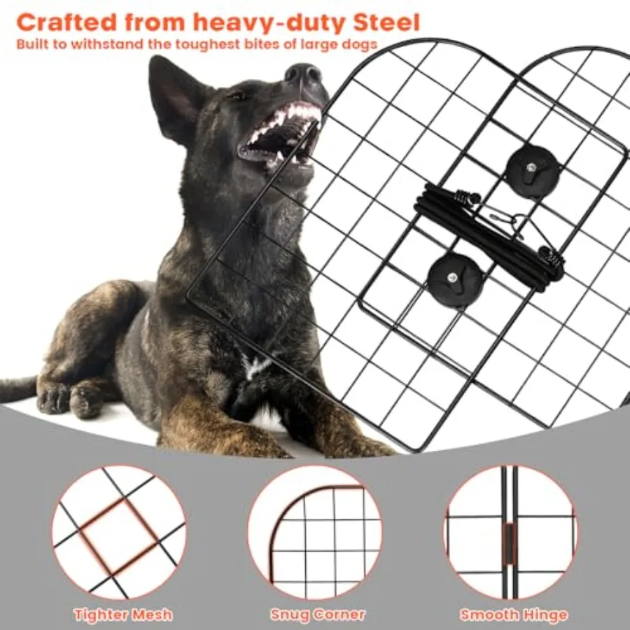 2025 Upgraded Dog Car Barriers for SUV with HumanPets Interaction Window 36.5 to 60 Adjustable HeavyDuty Wire Mesh Dog Car Barr