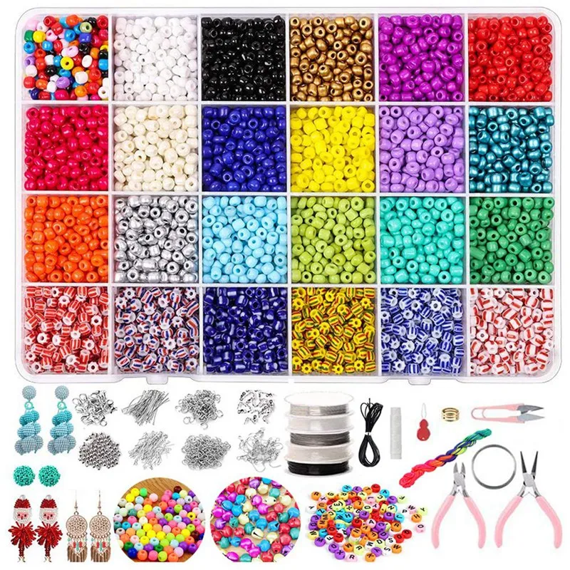 

6294Pcs 4Mm Glass Rice Beads Flower Beads Material Diy Handmade Beading Tools Bracelet Necklace Earring Making