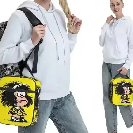 

Mafalda Thermal Bag Reusable High Capacity Tote Lunch Box Girl Boy Work Outdoor