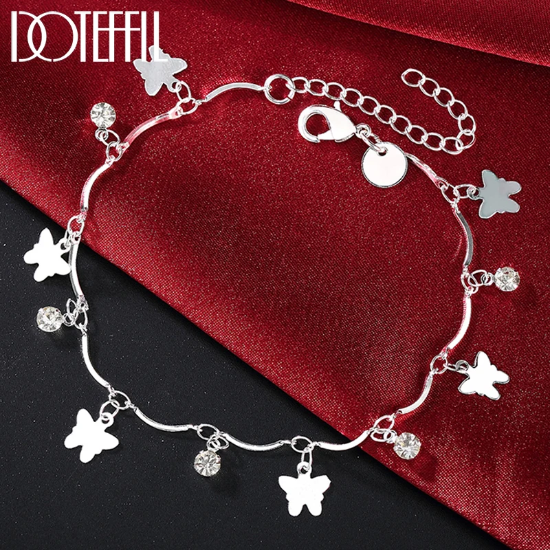 Großhandel versilbert ziemlich schöne Schmetterling Kette Armband Mode Charme Fußkettchen Hochzeit niedlichen Frauen Dame Party Geschenk