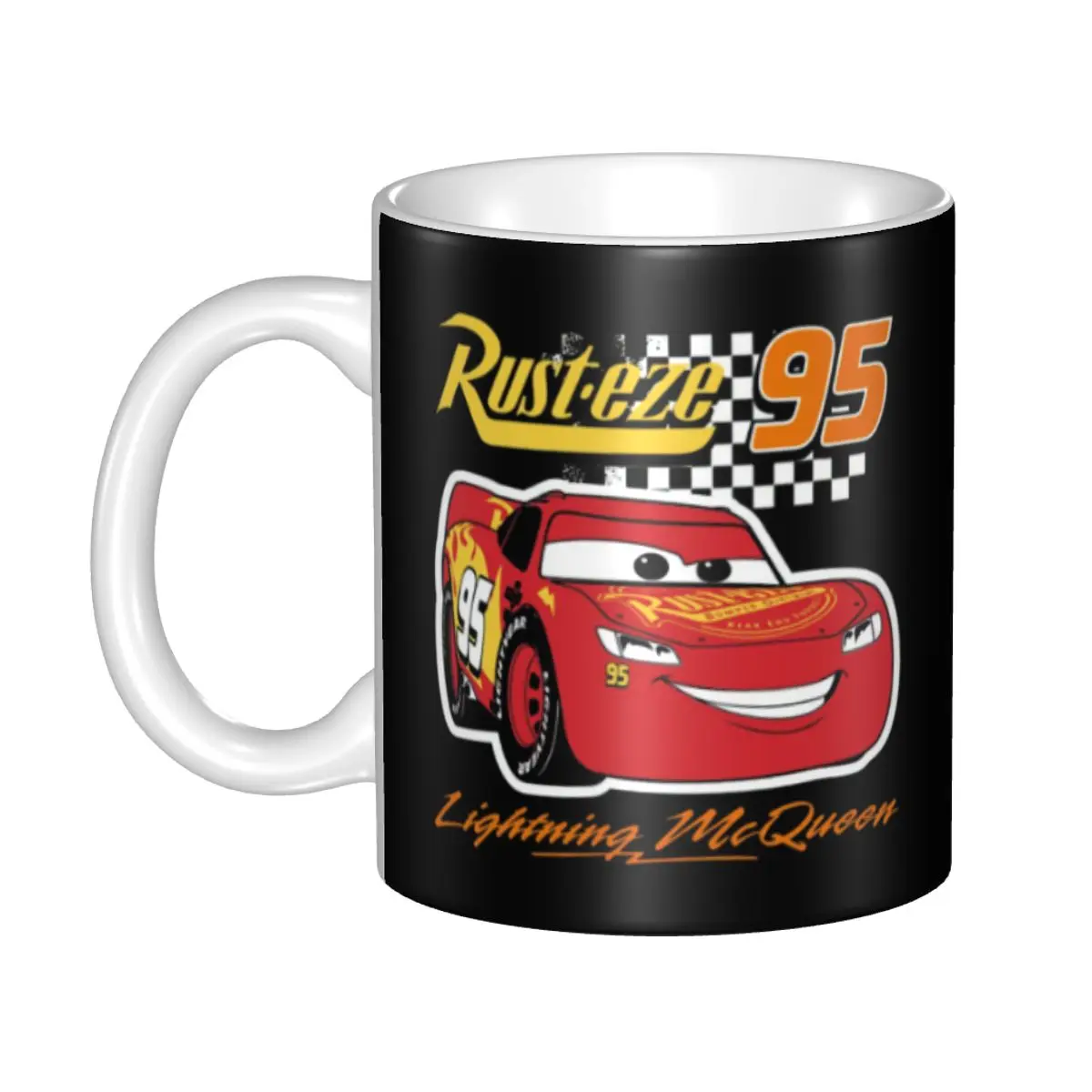 

Кружка для кофе и чая с изображением мультяшного персонажа Молния Маккуин, керамическая, с возможностью индивидуального дизайна