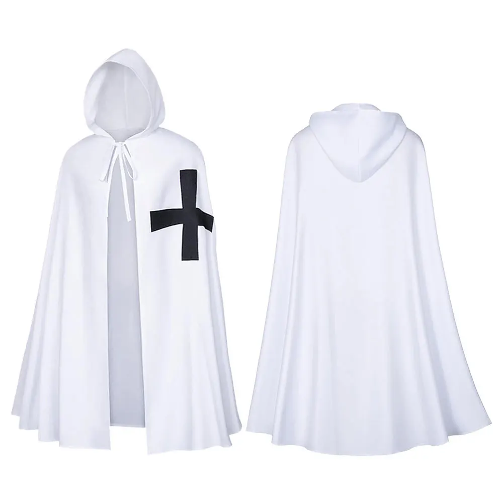 Robe medieval templário crus loween cosplay role-plang brasão de armas traje étnico feminino traje de palco