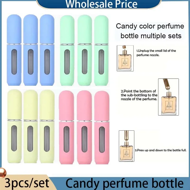 

Candy Color Perfume Atomizer Travel Refillable Spray Bottle 5ml Cosmetic Bottle Portable Spray Bottling Dispenser Sample Bottle
