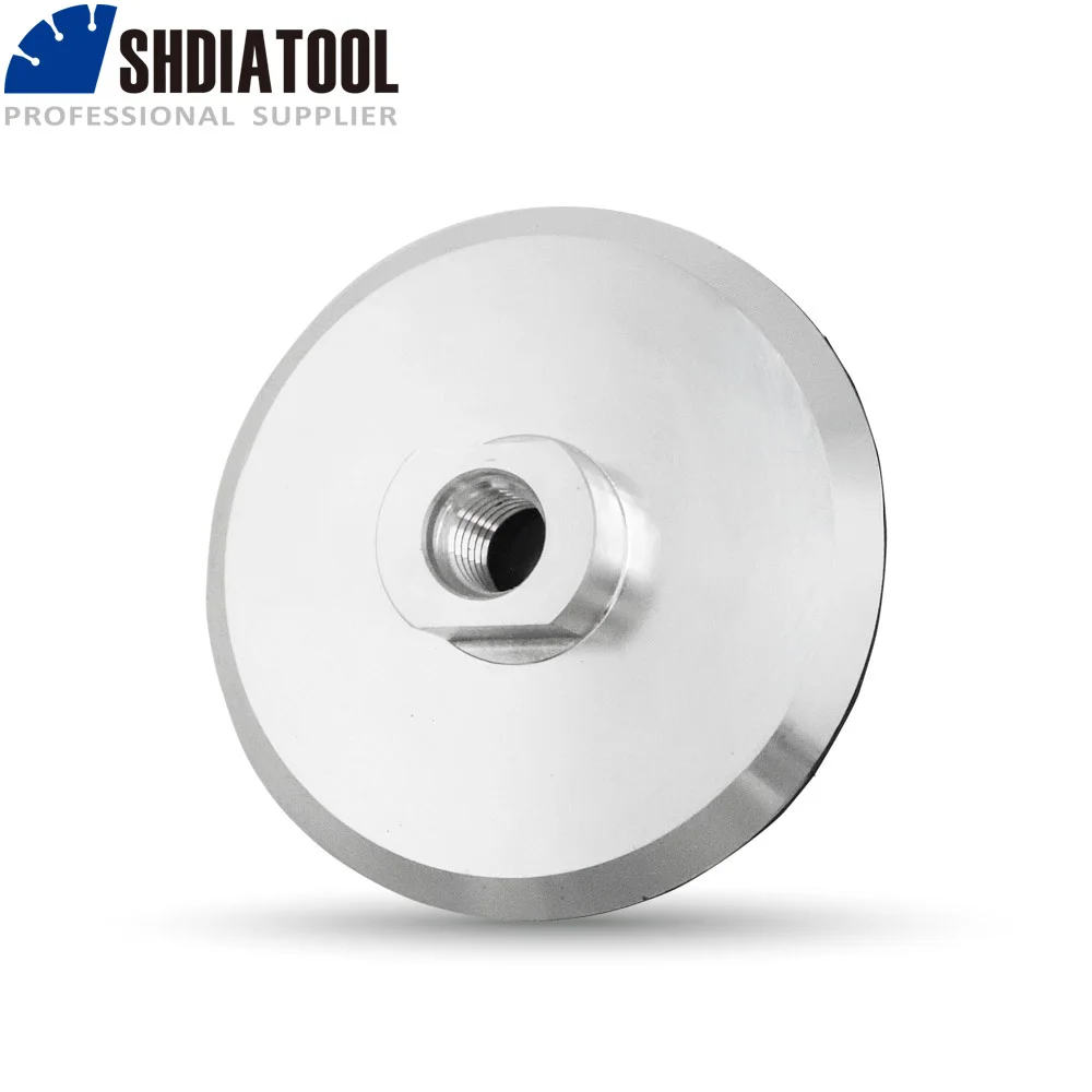 SHDIATOOL 1pc 4inches Aluminium Backer Pad For Polishing Pads 100mm M14 Thread Angle Grinder Velcro Connector Abrasive Tool