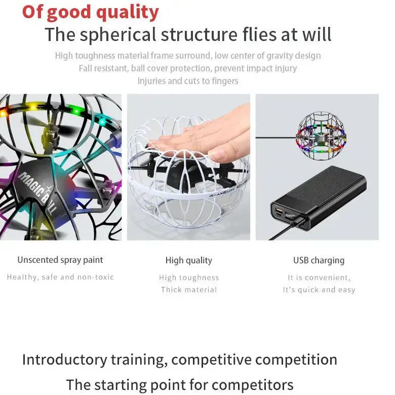 360° Full Protection Football Style Obstacle Avoidance Remote Control Quadcopter 3D Roll Auto Hover Headless Dual Mode RC Drone