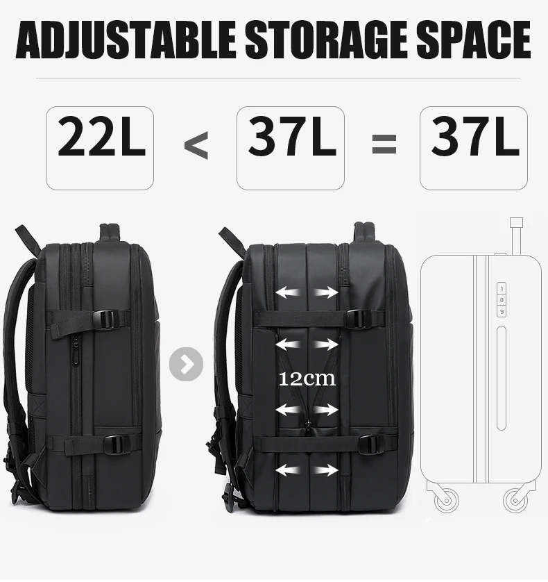 BANGE-Mochila Laptop Impermeável para Homens e Mulheres, Grande Capacidade, Bolsa de Viagem, Mochilas para Caminhadas, 17,3\