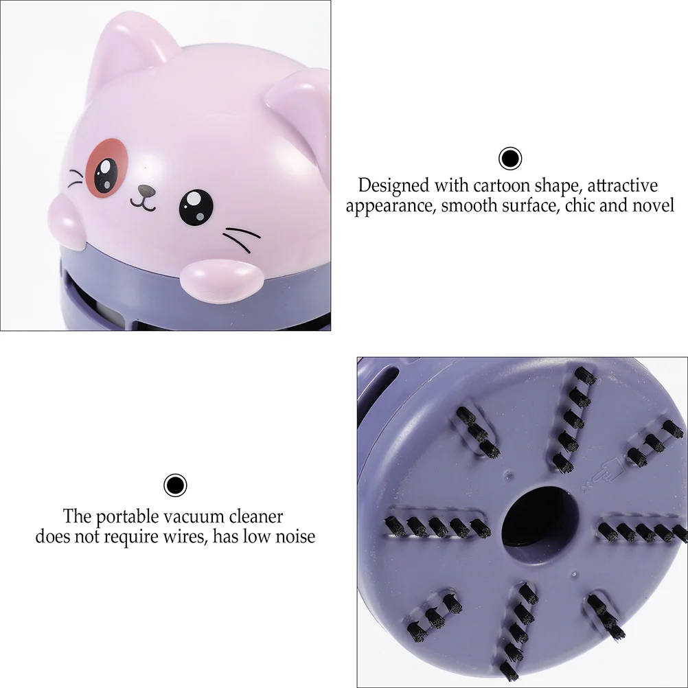 

Lovely Cartoon Mini Vacuum Cleaner Portable Desktop Dust Collector Small Table Cleaner For Home Office Car Lightweight Crumbs