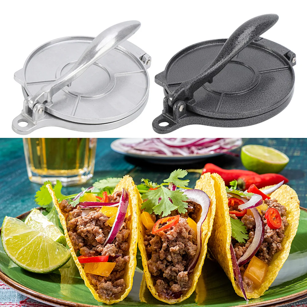 1pc Tortilla Press 6.3 Inch DIY Manual Corn Aluminum Alloy Tortillas Pressing Maker Cast Iron Homemade Pancakes Kichen Tools