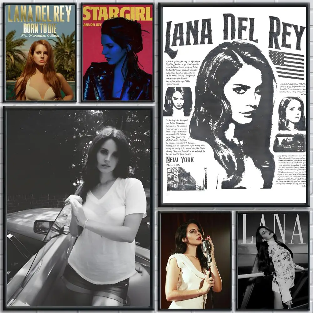 Lana Del Rey Popular Singer Poster Painting Prints Wall Art Picture Film Room Home Bar Cafe Decor Home  Mural