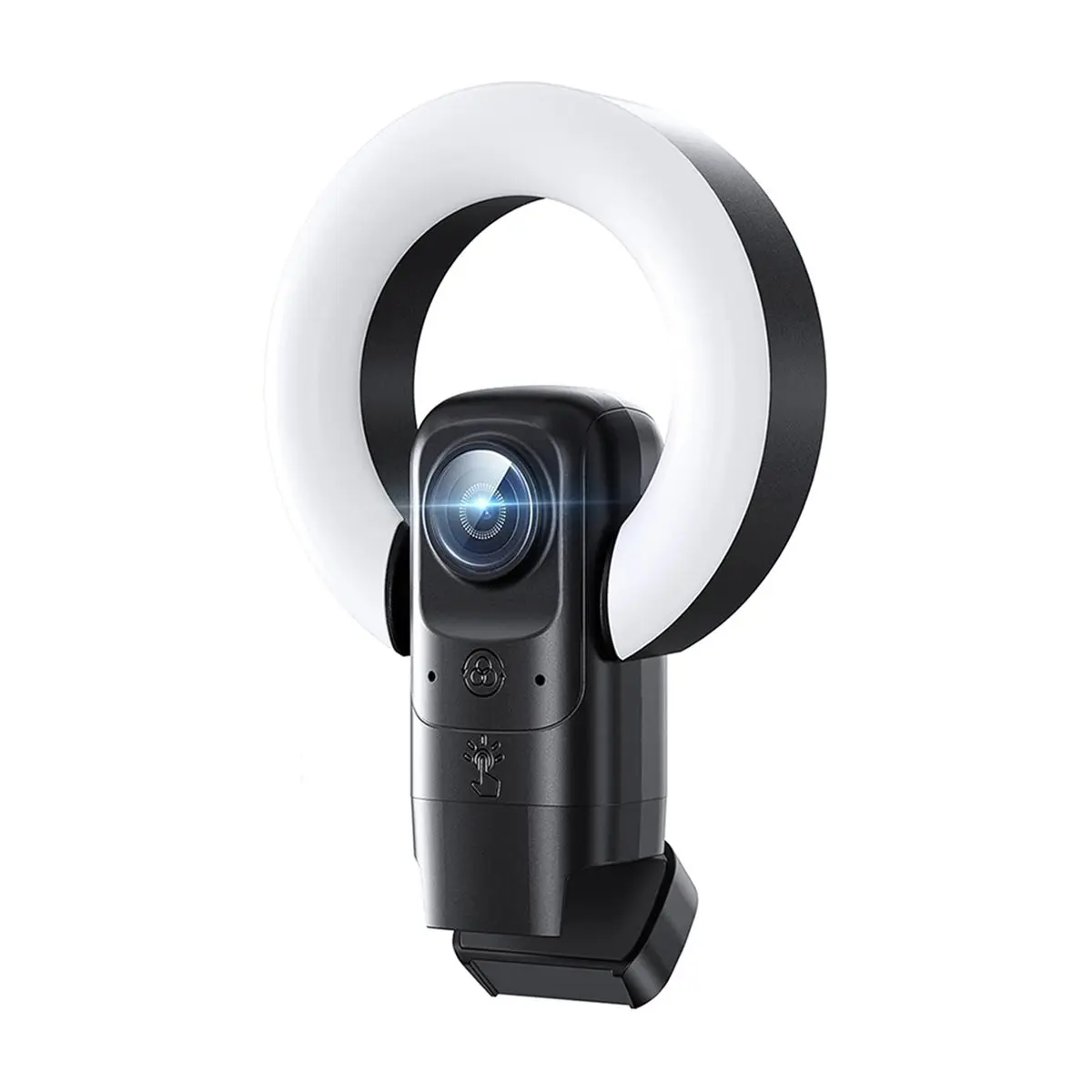“QUALITY EXCELLE“4K Webcam with Light, Webcam for PC with Microphone, USB Computer Camera with Stand Base for Desktop Live Show