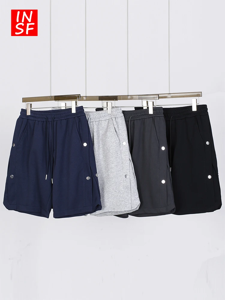 

Мужские повседневные прямые брюки 2025 года, новая модель, спортивные, средней длины, свободные, для активного отдыха, летние, дышащие, с высокой талией, Five-Q