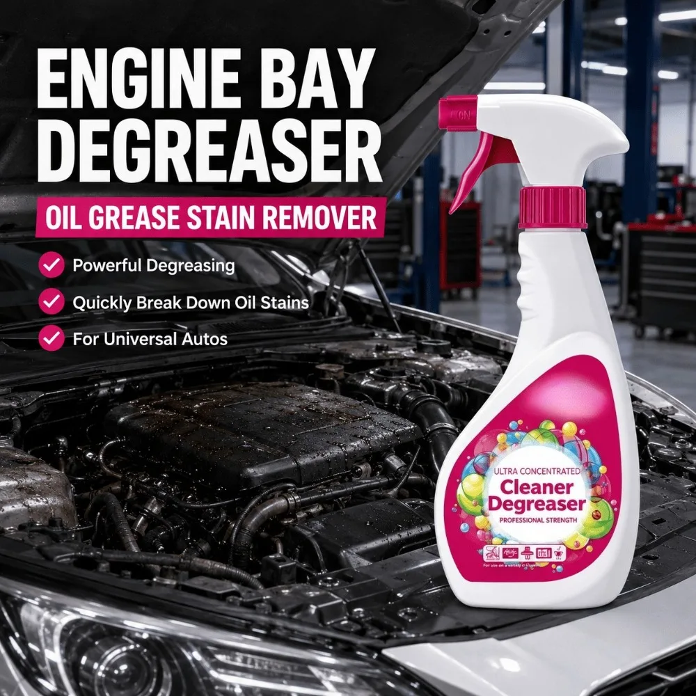 Engine Bay Degreaser For Universal Autos Oil Grease Stain Remover Car Parts Cleaning Spray Automotive Detailing Cleaner Car Care