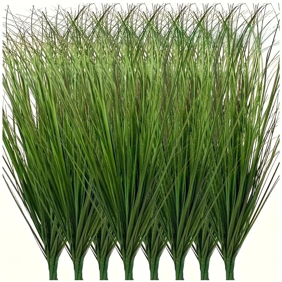 12 Stück Künstliches Grünes Zwiebelgras 40/70cm UV-Beständige Kunstpflanzen für Innen/Außen Garten Rasen Dekorationen – Detail 8