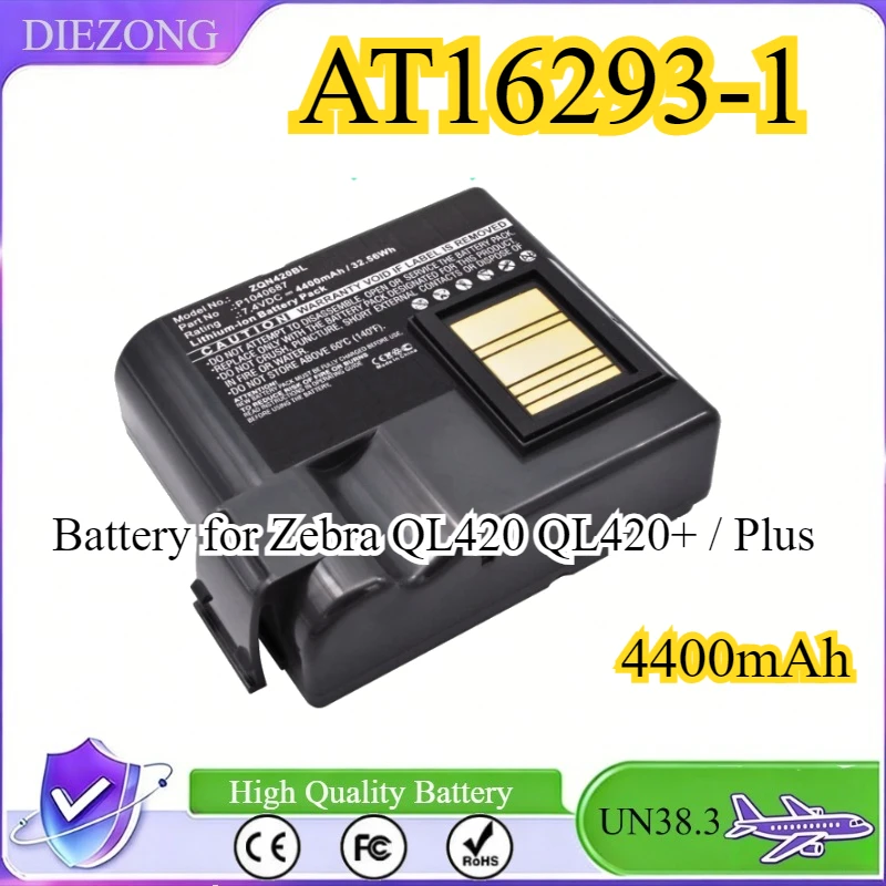 

4400mAh New Replacement Battery AT16293-1 for Zebra QL420 QL420+ Plus Powerful Rechargeable Batteries High Capacity