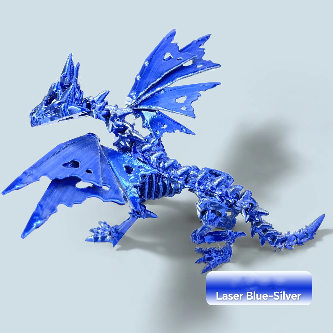 Esqueleto de dragão impresso em 3D com asas articulações móveis decoração de dragão modelo animal exclusivo ornamento figura de dragão enfeites de mesa