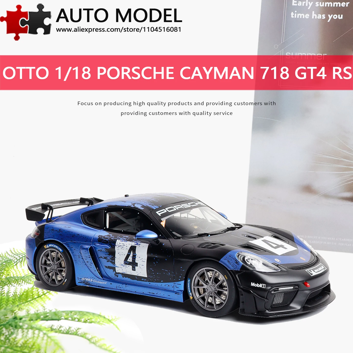 2021 Porsche Cayman Cayman 718 GT4 RS Clubsport Simulationsmodell aus Kunstharz Limitierte Auflage Sammlerstück Ausstellungsstück Otto 1:18 Druckguss-Modell Statisches Modell Erwachsenenspielzeug Geschenk für Jungen