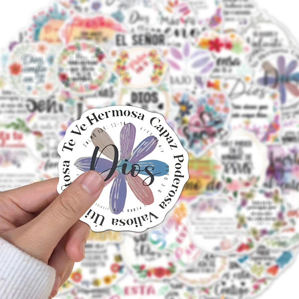 10/30/50 قطعة الكرتون الإسبانية الإيجابية تحفيزية العبارات ملصقات DIY بها بنفسك محمول الهاتف سجل القصاصات الثلاجة لاصقة تزيين الشارات