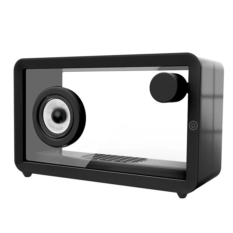 Imagem -03 - Alto-falante Bluetooth sem Fio Criativo com Subwoofer Vidro Transparente Luzes Led Coloridas Áudio Doméstico Estéreo para Computador Soundbox