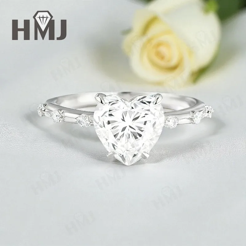 

Кольцо с муассанитом в форме сердца и 3CT D Цвет Муассанит S925 10k 14k 18k Покрытие Белое Желтое Розовое Золото Свадебное Обручальное Очарование Ювелирные Изделия