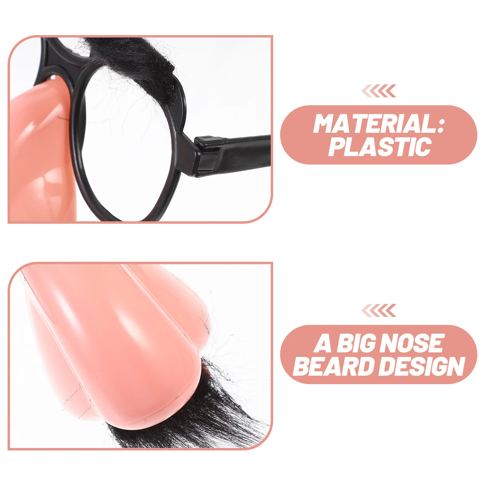 

MOLUCKFU 8pcs Halloween Glasses Big Nose Beard Props Funny Party Cosplay Carnival Costume Accessory Creative Gag Gift