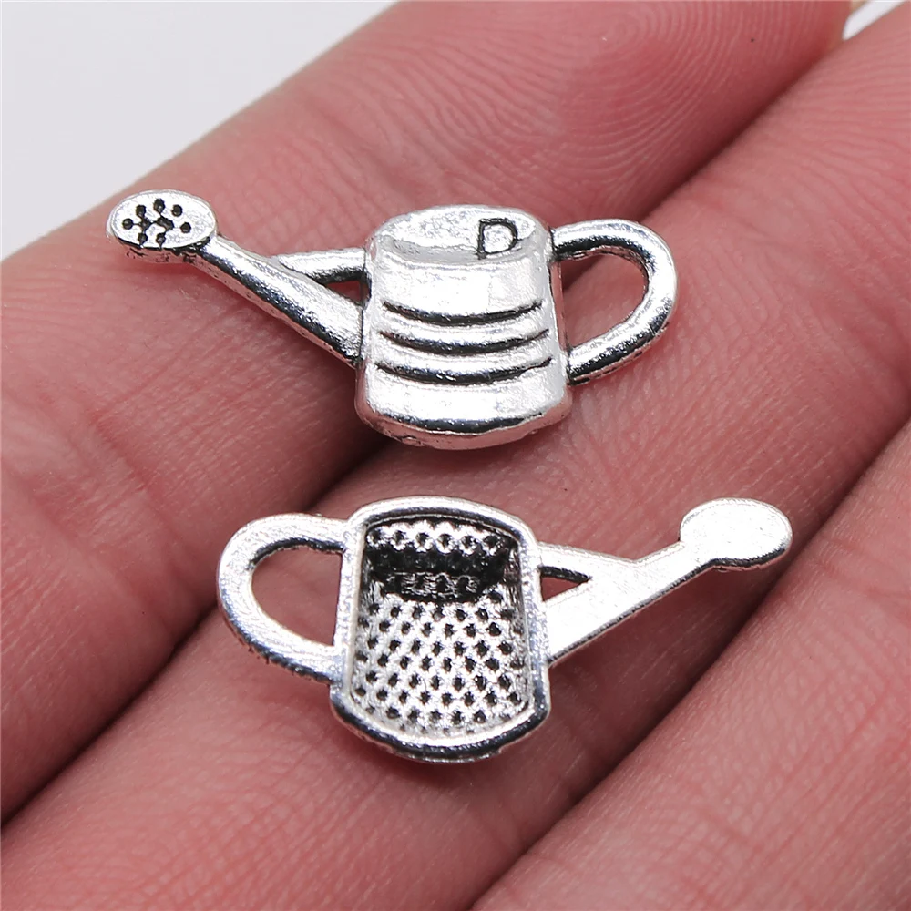 

Wholesale 200pcs/bag Watering Can Pendant Charms Wholesale DIY Jewelry Making Jewelry Finding Antique Silver Color 12x25mm