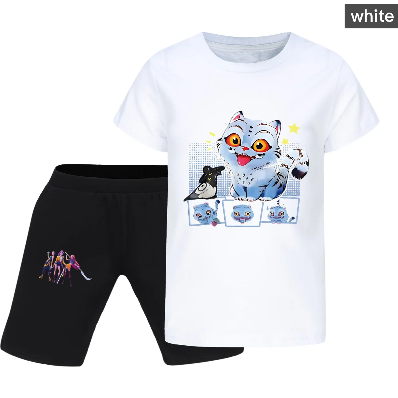 

Girls Boys KPop Demon Hunters Huntrix Clothes Kids Summer Casual Outfits Toddler Boys T-shirt + Shorts 2Pcs Set Child Clothing