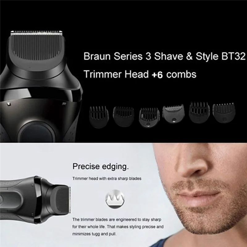 A39M Beard Trimmer Attachment Forbraun Series 3 BT32 Electric Razors 1/2/3/5/7/9Mm Replacement Shaver Guide Combs