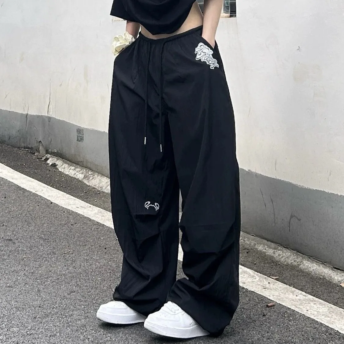 بنطال ذو قصة أرجل واسعة امرأة عادية المرأة الخريف الشنيل مضلع النطاقات الحد الأدنى الكبار سوفتشيل الراحة بسيطة مريحة فريدة من نوعها العطاء #6