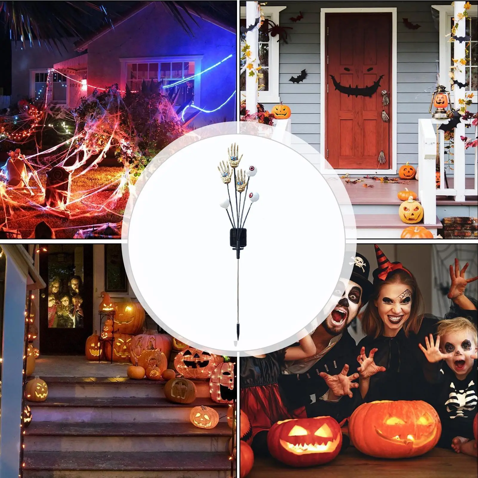 

Ручные фонари, скелетные руки, светильники для глазного яблока, страшные водонепроницаемые украшения на солнечной энергии для кладбища, двора, улицы