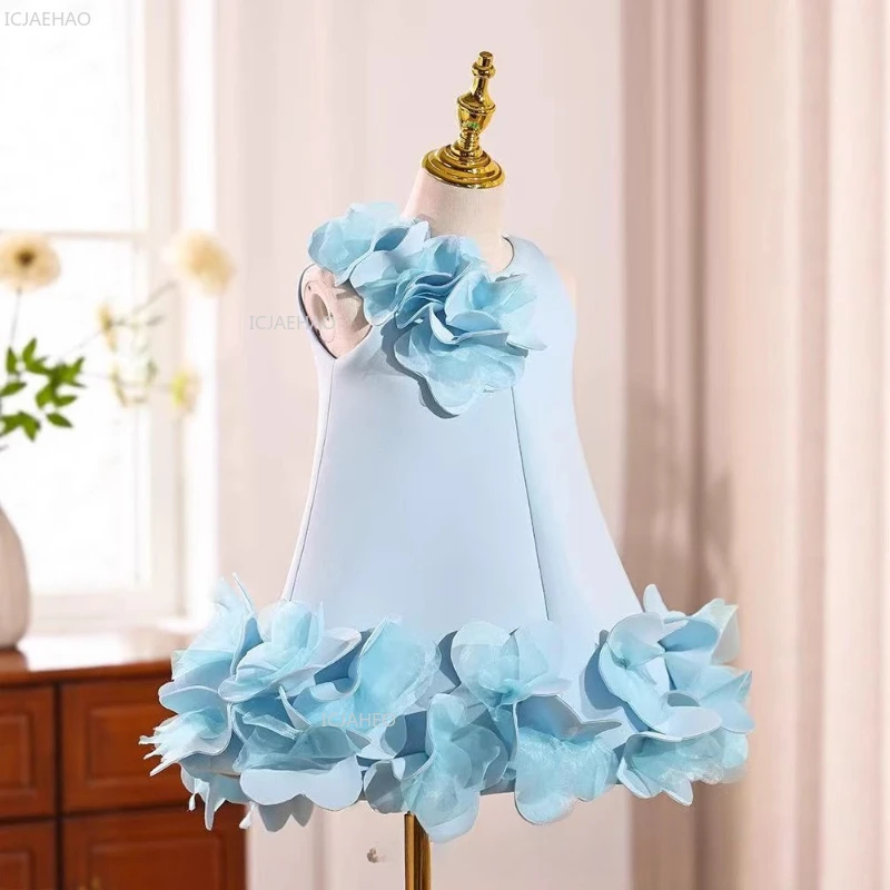 

Girls 3D Flower Princess Party Dress for PianoDresses Fashion Show Children Evening Performance Host Pageant Gown Celebration
